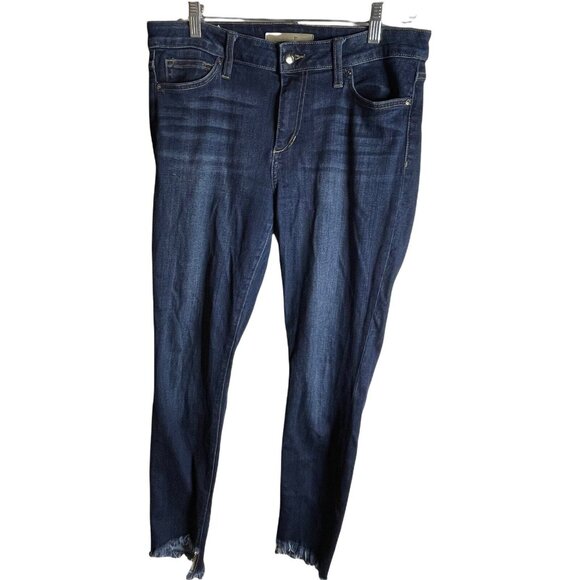Joe's Jeans Womens 30 Skinny Ankle Jeans Raw Step Hem Dark denim Distressed - Picture 1 of 4